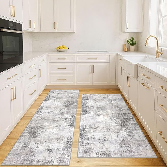 Abstract Area Rugs and Runners Sets 2x6 and 3x5 Ft, Washable Entryway Rug and by iOhouze