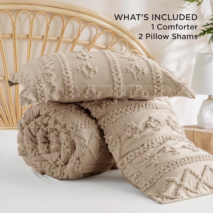Bedsure Tufted Boho Comforter Set Queen Size - Image 8