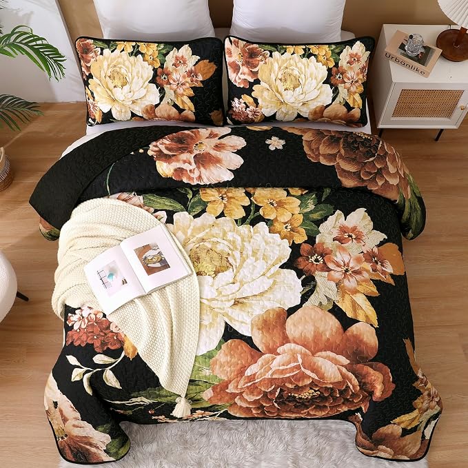 WONGS BEDDING Quilt Queen Size, Soft Microfiber Lightweight Farmhouse Bed Cover - Image 2