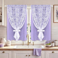 Yinhua Purple Kitchen Curtains 36 Inch Length Double Layer Blackout Curtains by yinhua