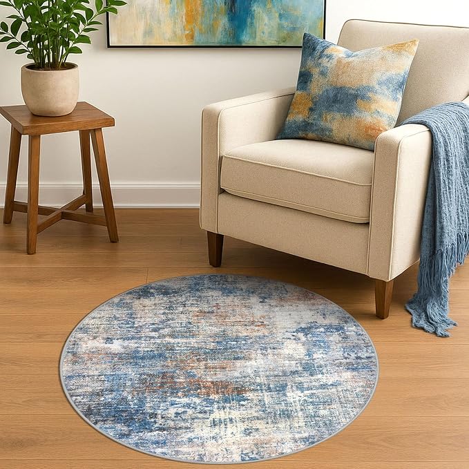 Round Area Rug 3 Ft Circle Entryway Rugs Round Washable Door Mat Indoor Entrance - Image 2