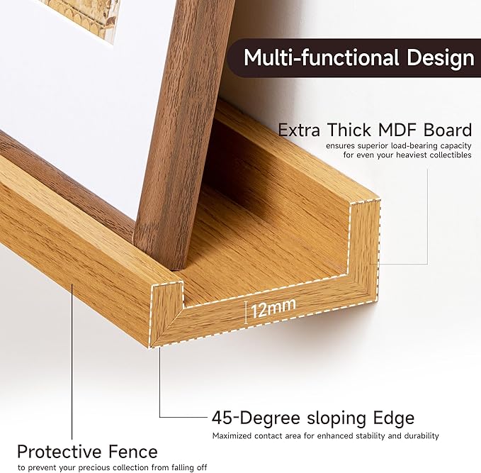 Fun Memories Picture Ledge Shelf, 40 Inch Floating Shelves Set of 2, Large - Image 5