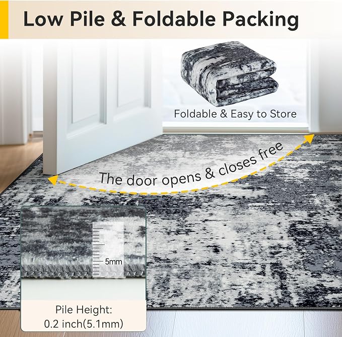 RELEANY Washable 3'x5' Abstract Area Rug - Image 6