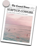 iHery 12x16in Surf’s Up Cowgirl Unframed Newspaper Wall Art | Unframed Canvas by iHery