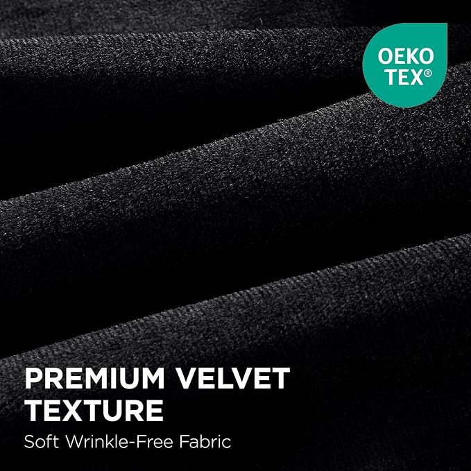 Joydeco 100% Blackout Curtains Velvet Black Out Curtain 96 Inch Drapes | - Image 2