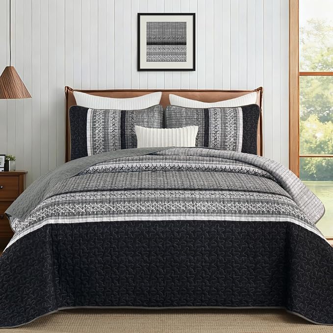 Cottolester Quilt King Size, All Seasons Microfiber Quilt Bedding Sets by Cottolester