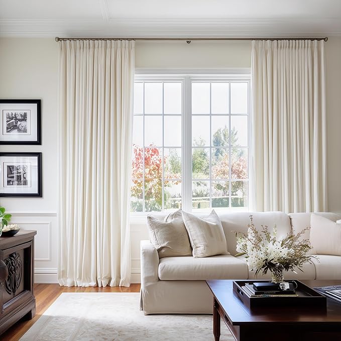 Ivory Velvet Curtains 96 Inches Long 1 Panel Super Soft Velvet Elegant - Image 5
