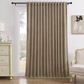 Timeper Taupe Velvet Curtain W104 x L84 inches 1 Panel, Thermal Insulated Light by Timeper