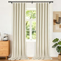 Etherealveil Beige Pinch Pleated Blackout Curtains 2 Panels 40"x112" | Back Tabs by Etherealveil