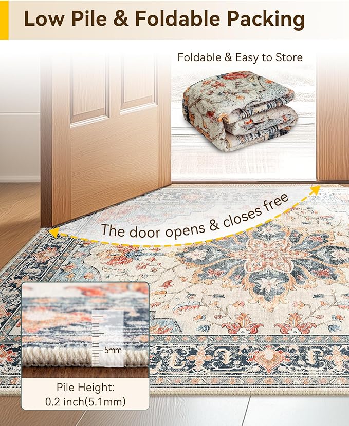 RELEANY Washable Area Rug, Runner 3'x10', Water Repellent, Pet Friendly - Image 8