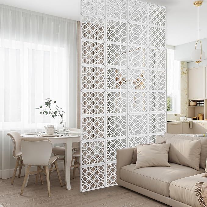 12PCS Hanging Room Divider Wall Screen Panel Room Divider Panels -Flower | - Image 6