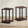 Furinno Turn-N-Tube Toolless Assembly Side Table Set of 2, Stackable 2-Tier by Furinno-FitsYourSpaceFitsYourBudget