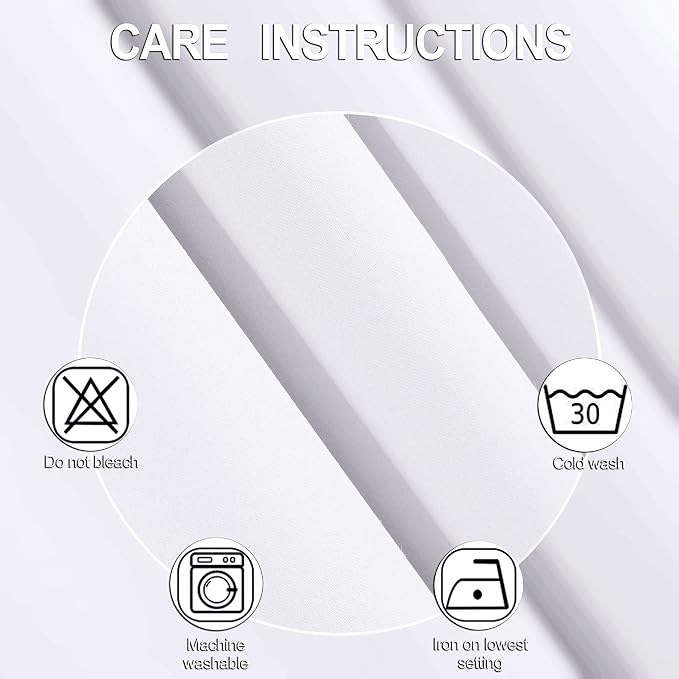 100% Blackout Curtains 52 x 95 Inch/White Curtains 2 Panels - Image 6