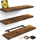 BAYKA Rustic Brown Floating Shelves 35.4in, Wall Mount Wood Shelf | Easy Install by Bayka