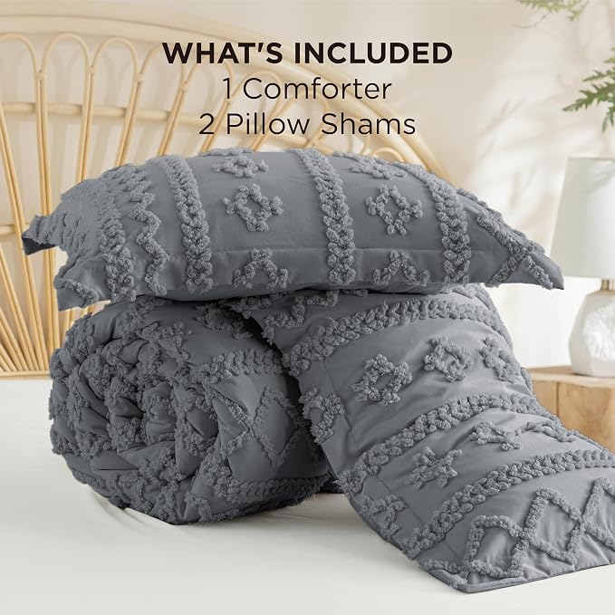 Bedsure Tufted Boho Comforter Set Queen Size - Image 8