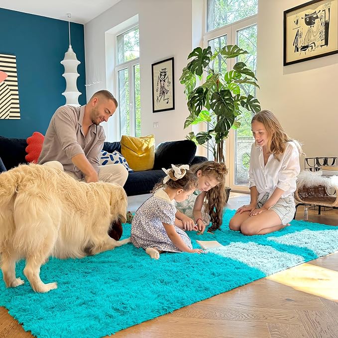 OLANLY Area Rugs for Living Room Bedroom, Machine Washable 4x5.9 ft Soft Fluffy - Image 7