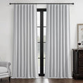 Light Gray 100% Blackout Linen Curtains 120 Inches Extra Long 2 Panels Set by QJMYDECO