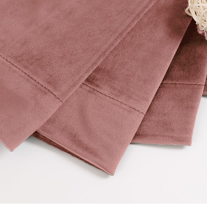BGment Dusty Rose Pink Velvet Curtains 84 inches 2 Panels - Image 6