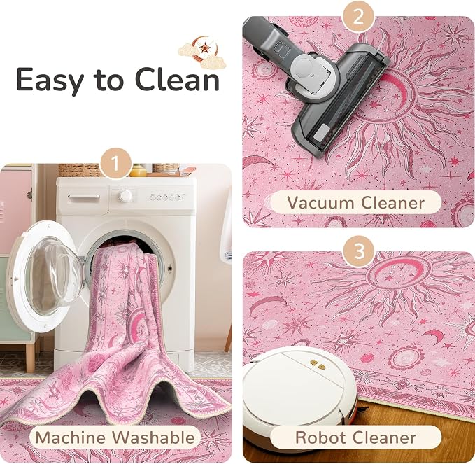 Vacuum-Friendly, 5x7 Washable Area Rug - Image 6