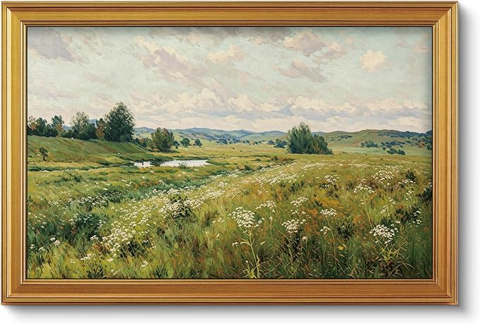 VIYYIEA Large Gold Framed Wall Art, Landscape Picture -Wind Sigh- 36" x 24" by VIYYIEAART