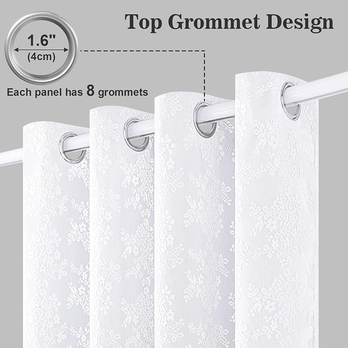 Yinhua White Curtains for Living Room Double Layer Blackout Curtains for - Image 5