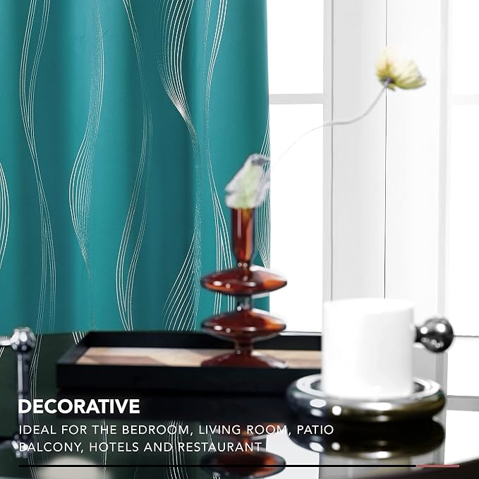 Deconovo Curtains for Living Room, Pattern Blackout Curtains 84 Inches Long | - Image 3