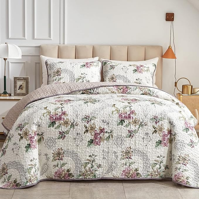 Flysheep 3 Pieces Quilt Set Full/Queen Size, Soft Microfiber Lightweight Bed by Flysheep