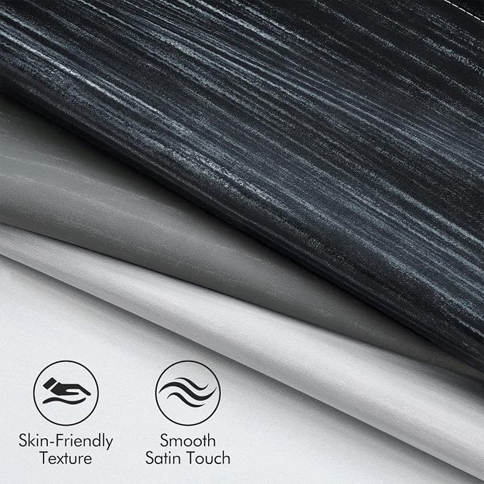 MIULEE Black and Greyish White Ombre Blackout Curtains 52Wx84L Set of 2 | Full - Image 4