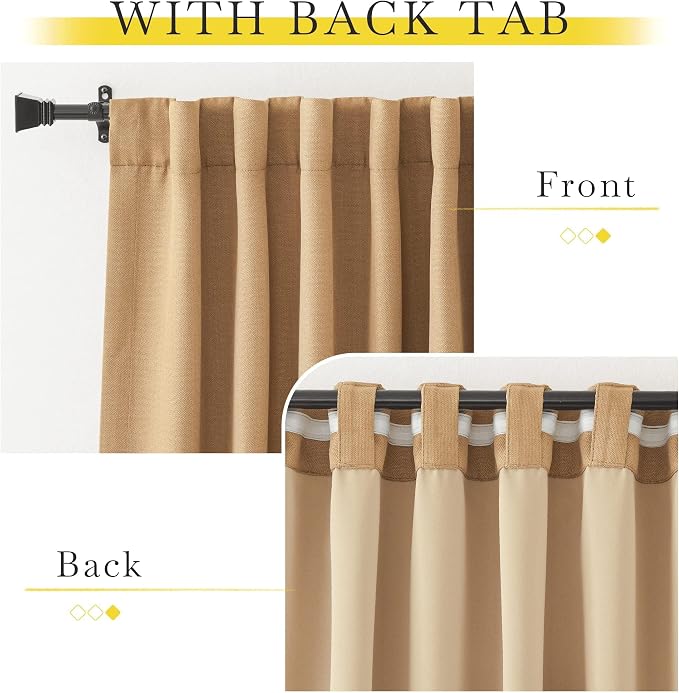 NICETOWN Thick Living Room Caramel Curtains 84 inches Long, Rod Pocket/Back - Image 9