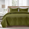 FLYMME Quilts King Size, Lightweight Olive Green Bedspreads, Basket Weave by FLYMME