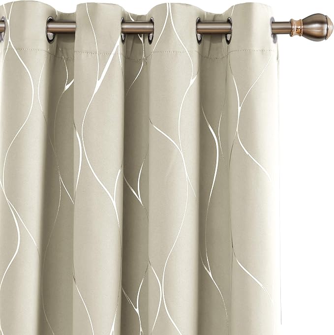 Deconovo Curtains for Living Room, Pattern Blackout Curtains 84 Inches Long | by Unknown