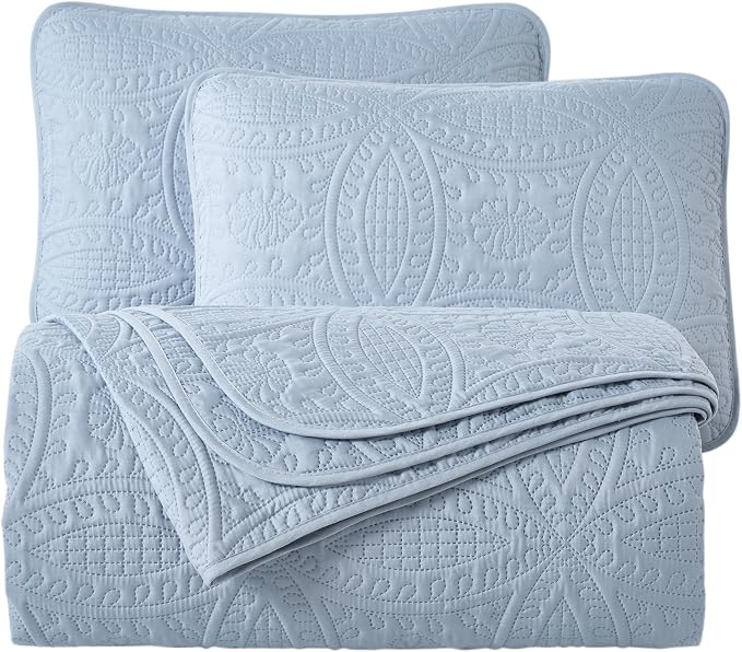 Chezmoi Collection Austin Queen Oversized Bedspread Set, 3-Piece Pinsonic - Image 9