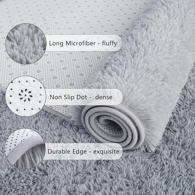 Chicrug Soft Runner Rugs for Bedroom Living Room Plush Fluffy Rug 2x8 | Shag - Image 6