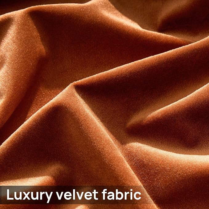Elegant Orange Velvet Curtains 102 inch Length - Image 6