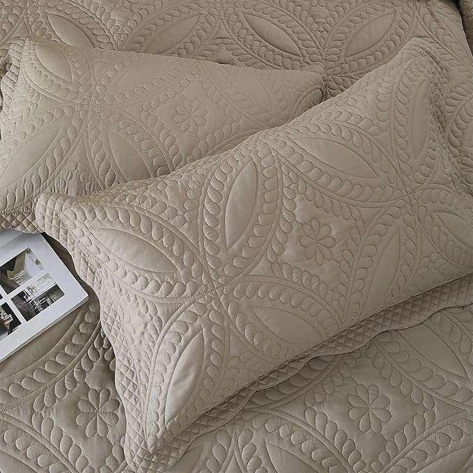 Cmfshape Oversize King Bedspread 120"x120", 3 Piece California King Quilt Set - Image 8