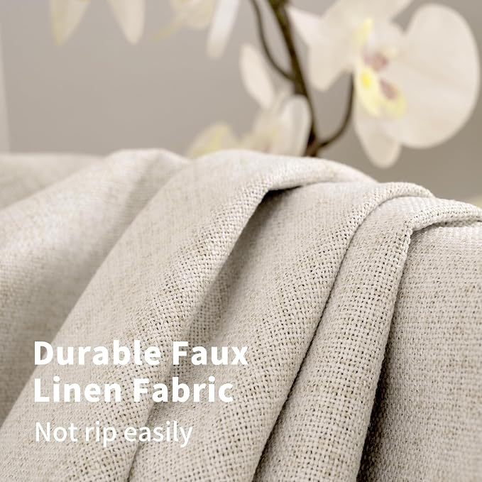 YoungsTex Natural Linen Blackout Curtains 40 Inches Long - Image 4