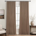 Rust Brown Extra Long Custom 100 Inch Curtains, 100% Blackout Curtain by QJMYDECO