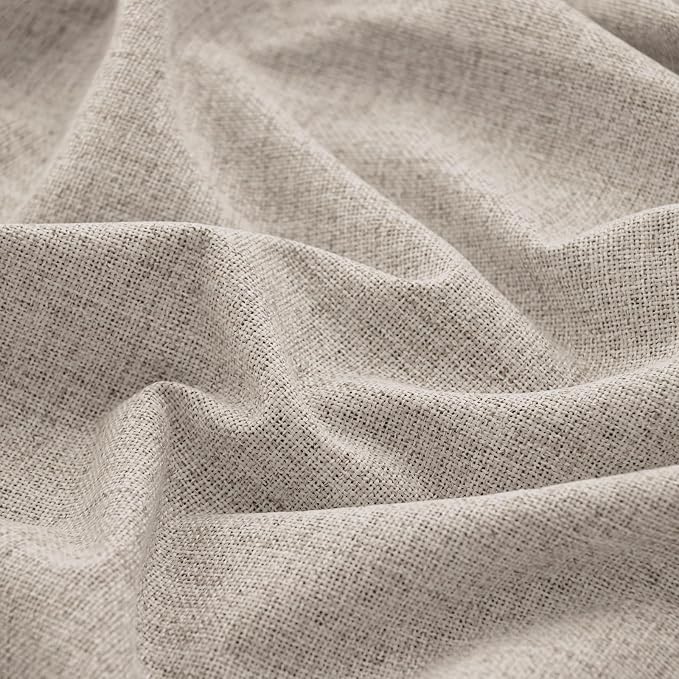 YoungsTex Oatmeal Linen Blackout Curtains 84 Inch Length, Bedroom Room - Image 9
