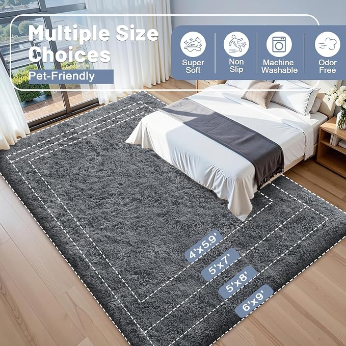OLANLY 4x12 Area Rugs for Living Room Bedroom, Machine Washable Soft Fluffy - Image 9