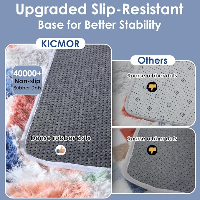 KICMOR 6x9 Area Rugs for Living Room, Large Fluffy Soft Colorful Checkered - Image 4