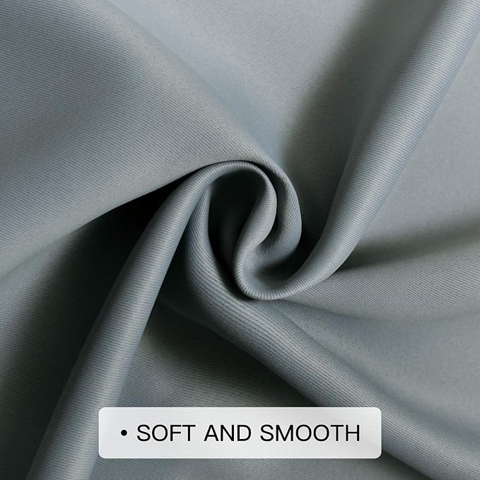 COSVIYA Curtains & Drapes Grommet Ombre Grey/Gray Curtains W52 x L63 Inch | - Image 6