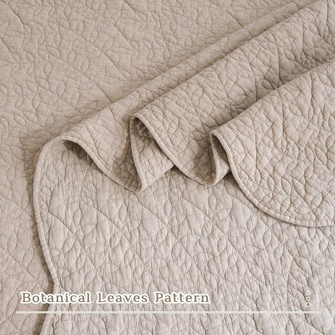 CozyTide Oversized King Bedspread 128"x120", Stone-Washed Cotton Linen Colored - Image 3