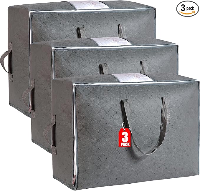 105L Extra Large Storage Bag for Blankets Comforters Bedding Clothes Pillow | by MKOKYD