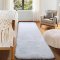 White Runner Rugs for Bedroom Living Room, Luxury Bedside Fluffy Area Rug 2x6 by ONASAR