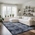 4x6 Mottled Grey Rug for Bedroom, Fluffy Area Rug Small Rug Bedroom Carpet | by Yongyangjuxi