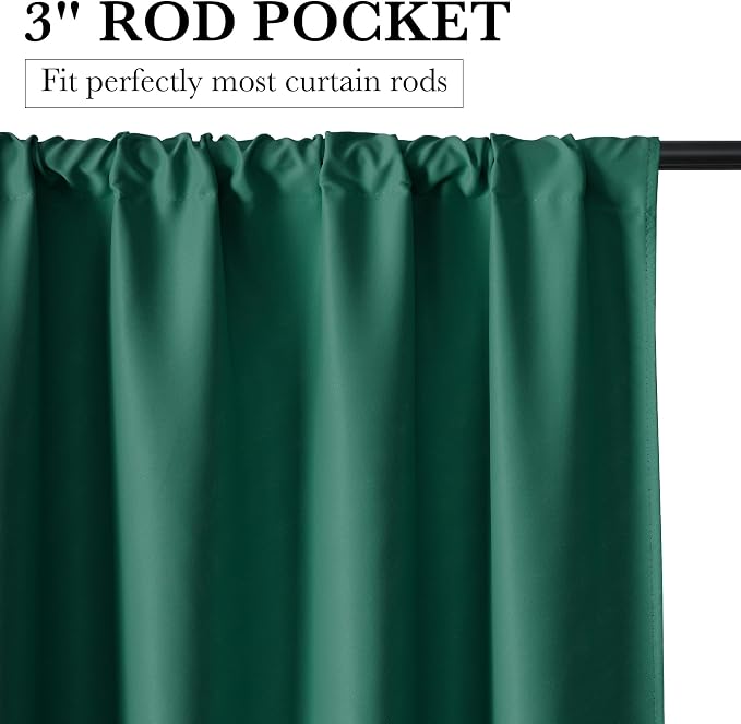 RYB HOME 100% Blackout Bathroom Curtains Over Sink 24 inches Long | Heat UV - Image 3