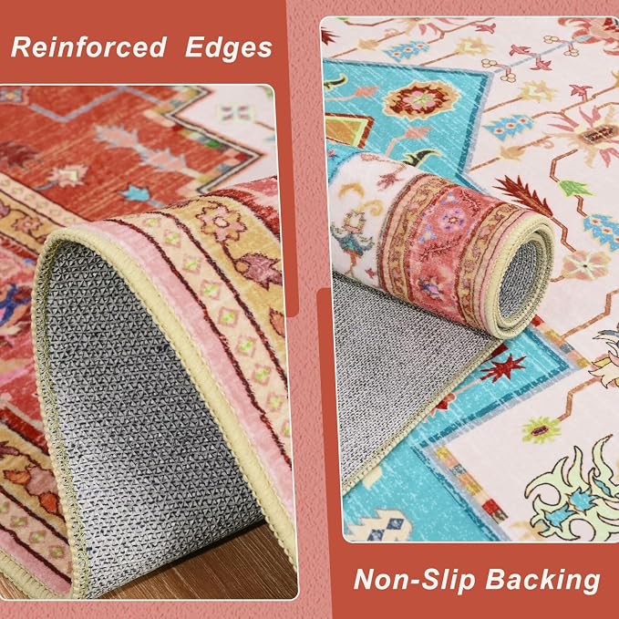 Macgace Washable Vintage Area Rug - Image 5