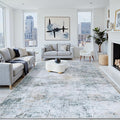 8x10 Washable Area Rug for Living Room Bedroom: Non-Slip Modern Blue Grey | by Oriannal