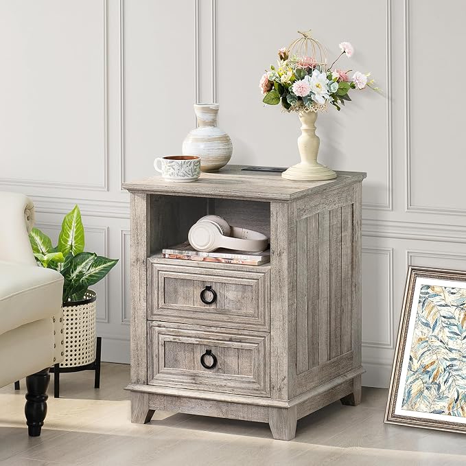 Joaxswe 18" Farmhouse Nightstand - Image 4