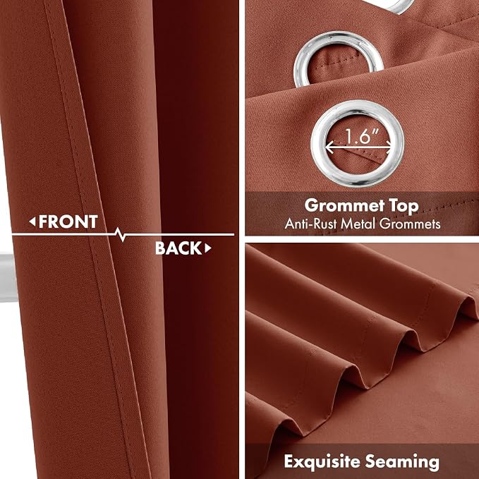 Short Fall Rust Blackout Kitchen Curtain Terracotta W40 x L54 Inch | Burnt - Image 3